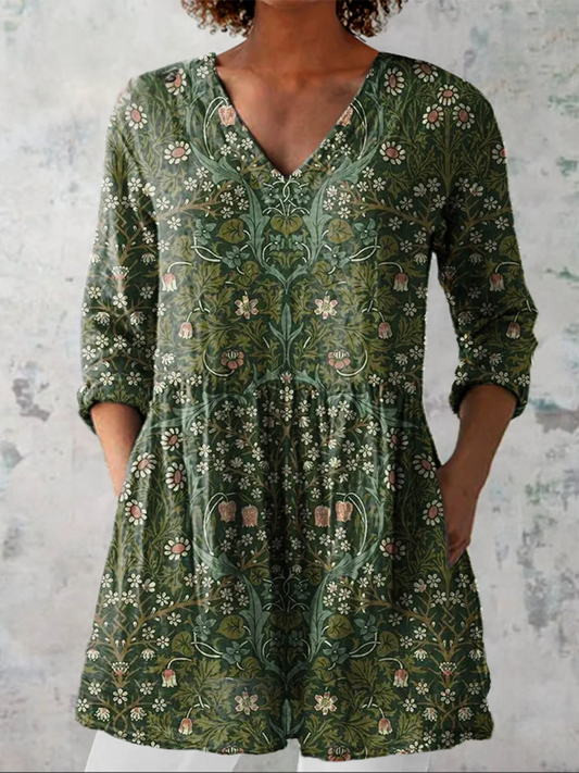 Julie | Lange Blouse met V-hals