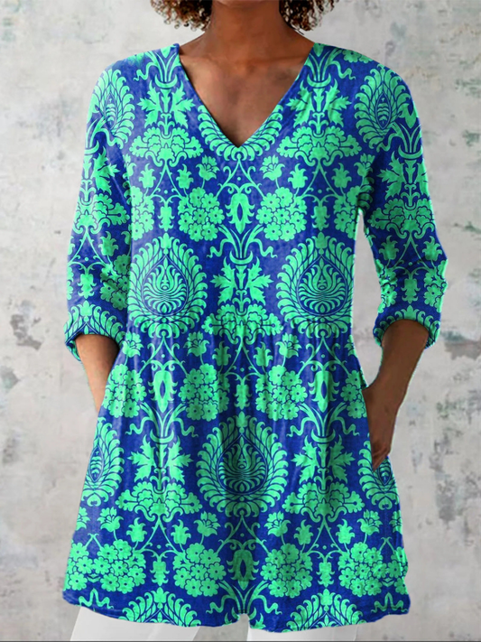 Ines | Lange Blouse met V-hals