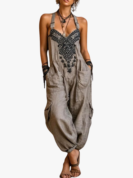 Bohemian geborduurde jumpsuit voor vrouwen