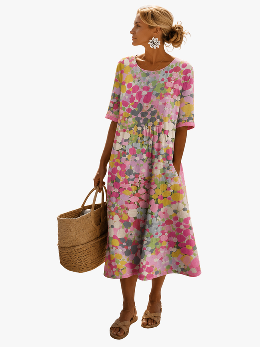 chique midi bloemenjurk voor vrouwen