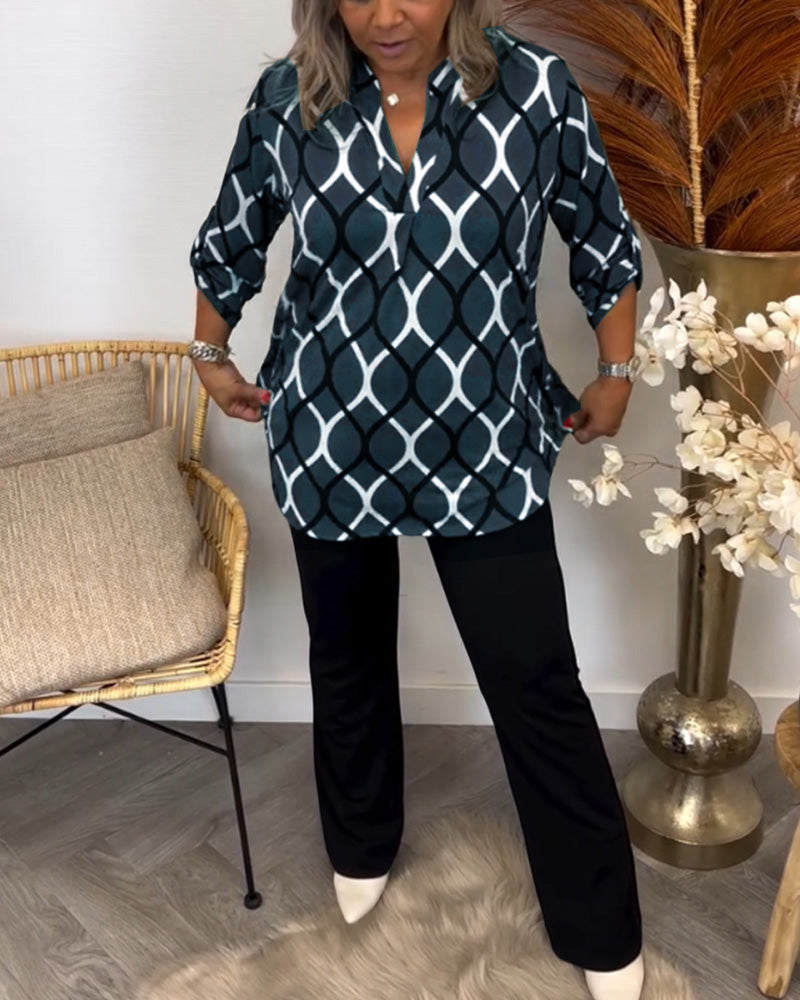 Nore | Flatterende damesblouse met elegant patroon