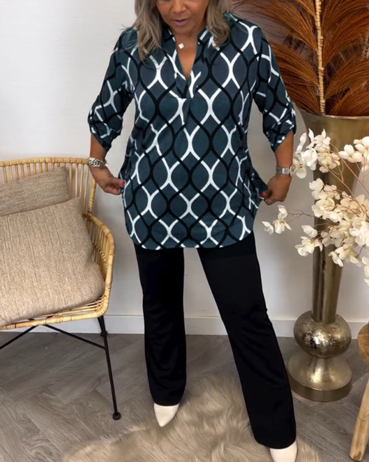 Nore | Flatterende damesblouse met elegant patroon